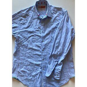 Men's Robert Graham Long Sleeve Button Shirt - Blue‎ - Large